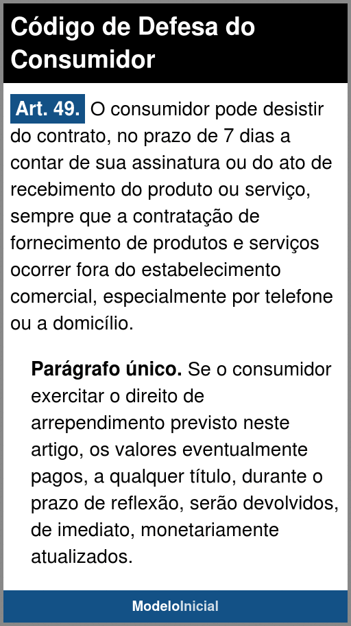 Código de Defesa do Consumidor: Direito de Desistência em 7 Dias